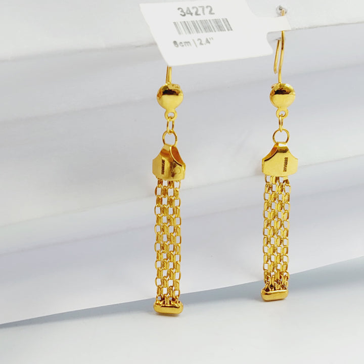 Fancy Earrings Made of 21K Gold by Saeed Jewelry 