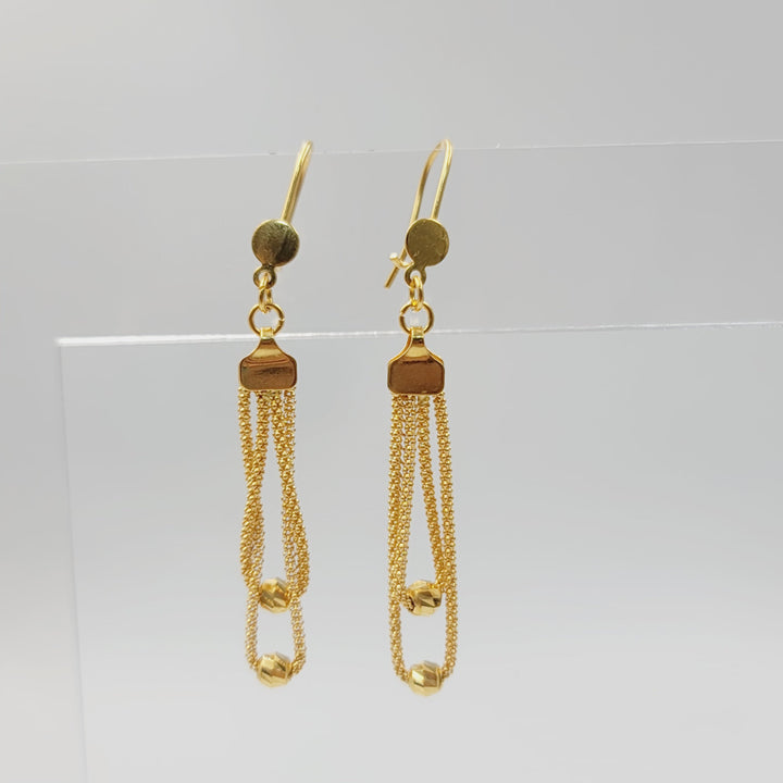 21K حلق فانسي-مجوهرات الشيخ سعيد-Saeed Jewelry 