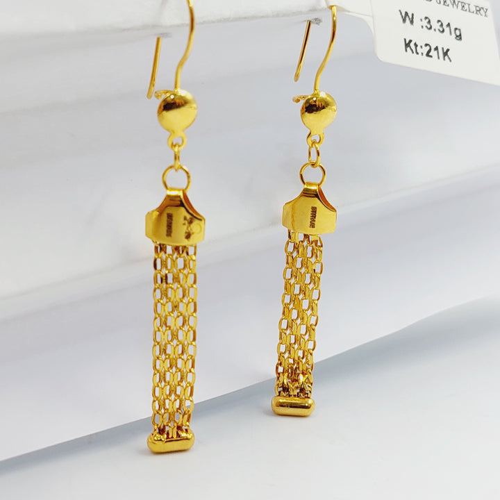 Fancy Earrings Made of 21K Gold by Saeed Jewelry 