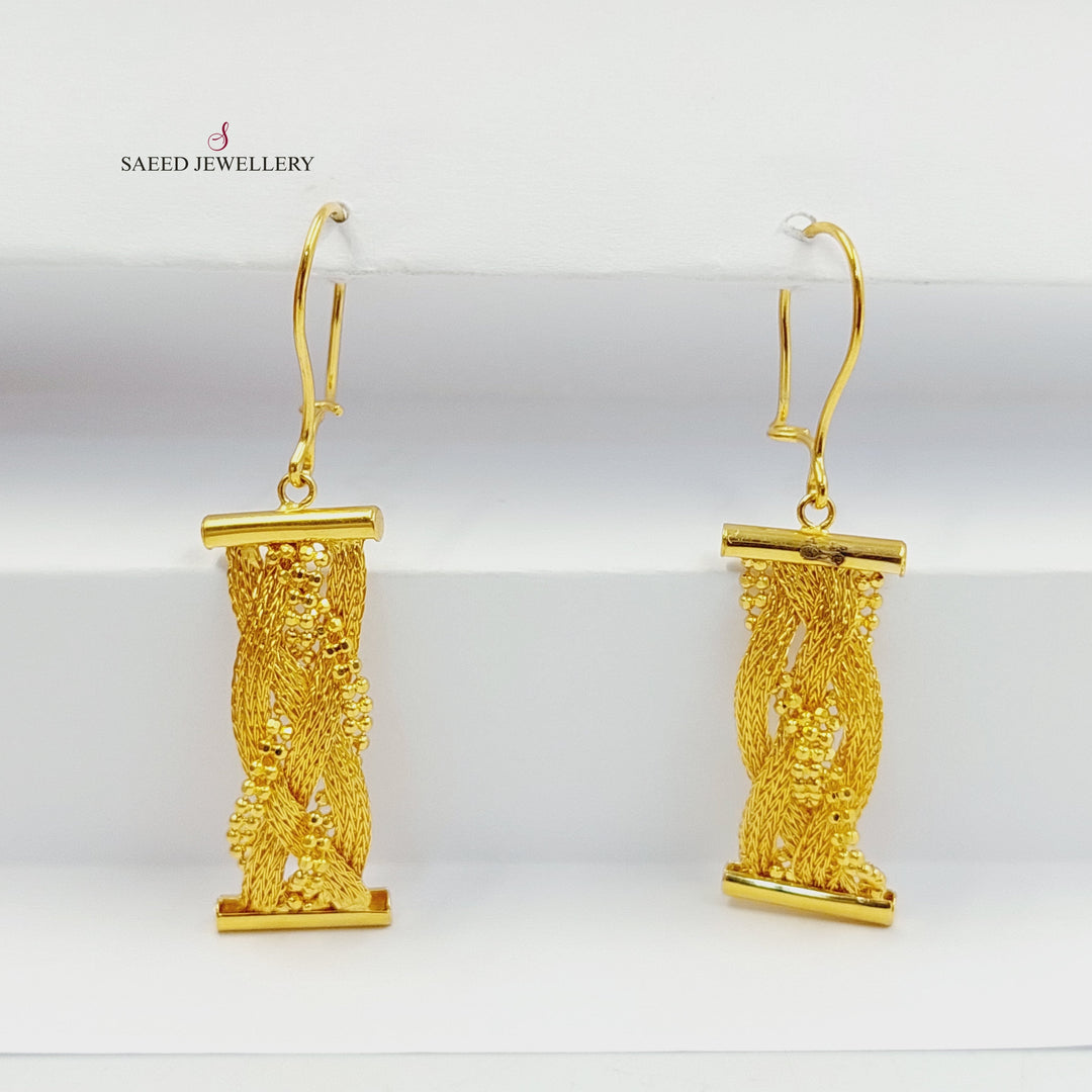 21K Gold Fancy Earrings by Saeed Jewelry - Image 2