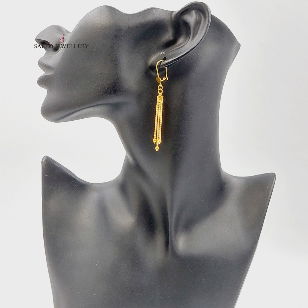 Fancy Earrings Made of 21K Gold by Saeed Jewelry 