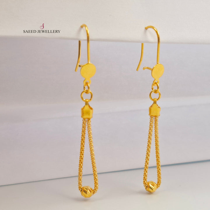 Fancy Earrings Made of 21K Gold by Saeed Jewelry 