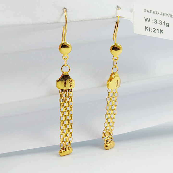 Fancy Earrings Made of 21K Gold by Saeed Jewelry 