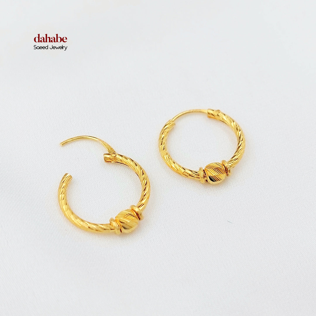 Hoop Earrings Made of 21K Gold by Saeed Jewelry 