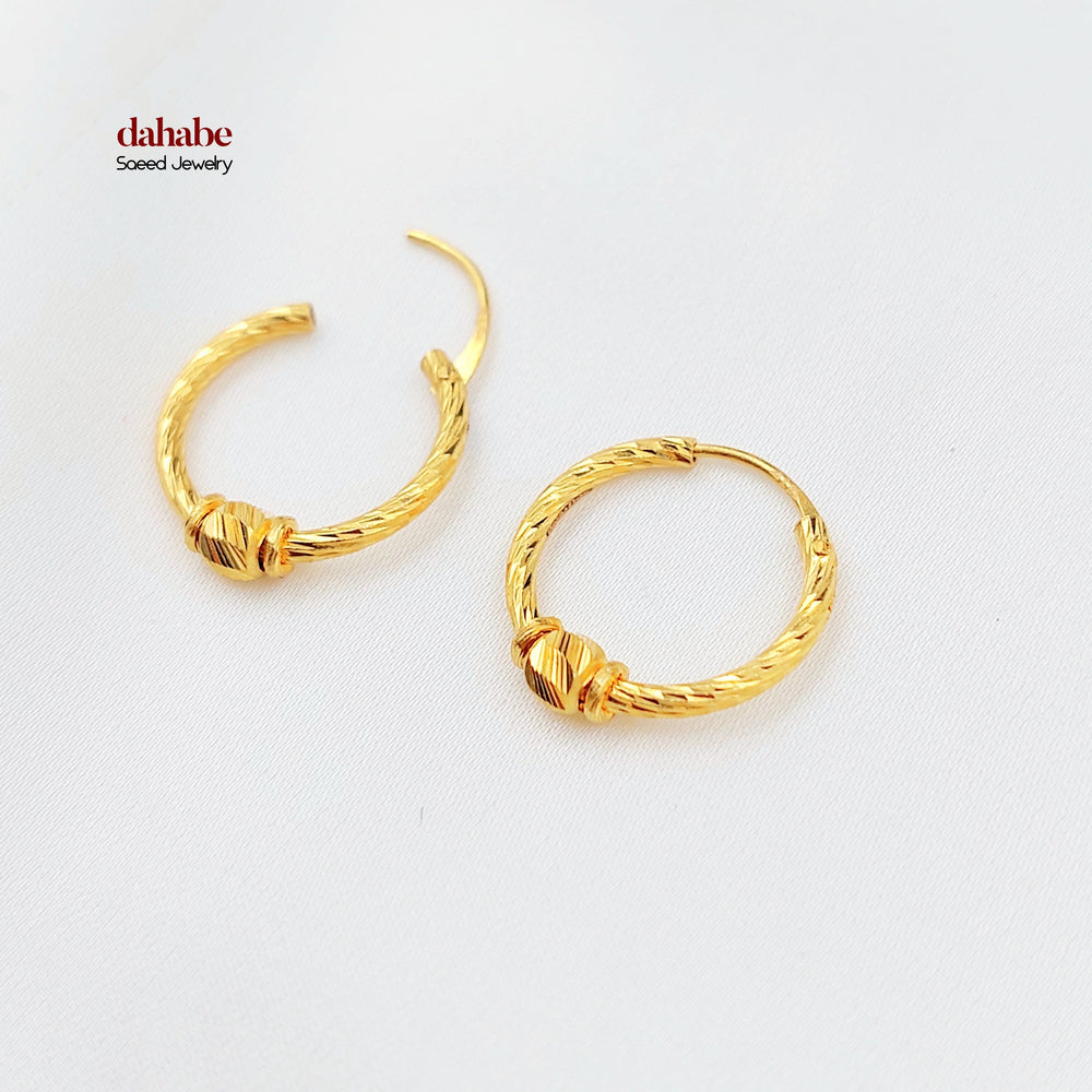 Hoop Earrings Made of 21K Gold by Saeed Jewelry 