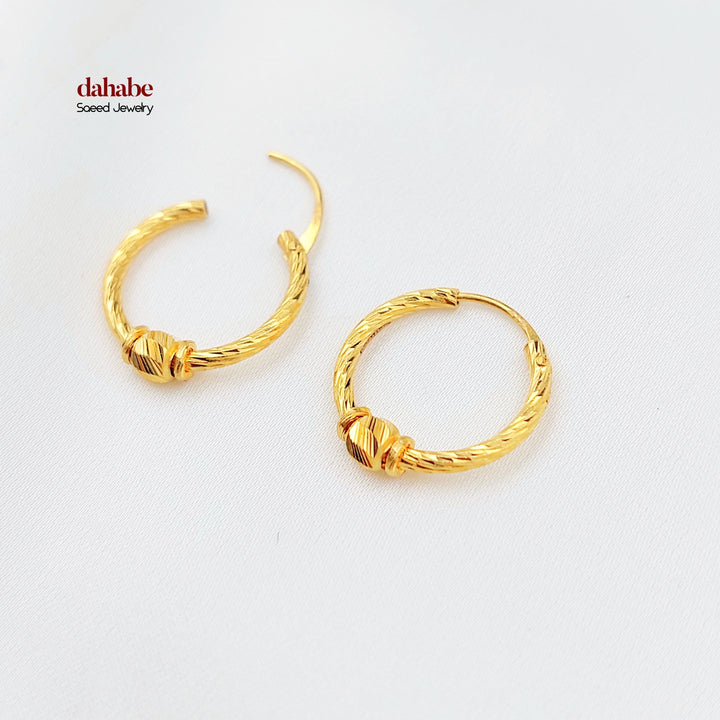 Hoop Earrings Made of 21K Gold by Saeed Jewelry 