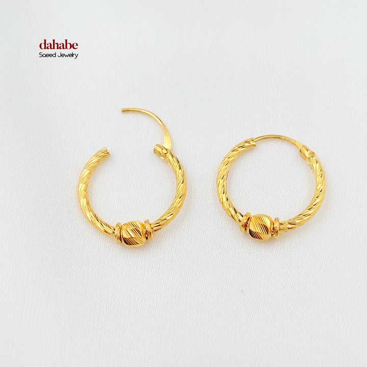 Hoop Earrings Made of 21K Gold by Saeed Jewelry 