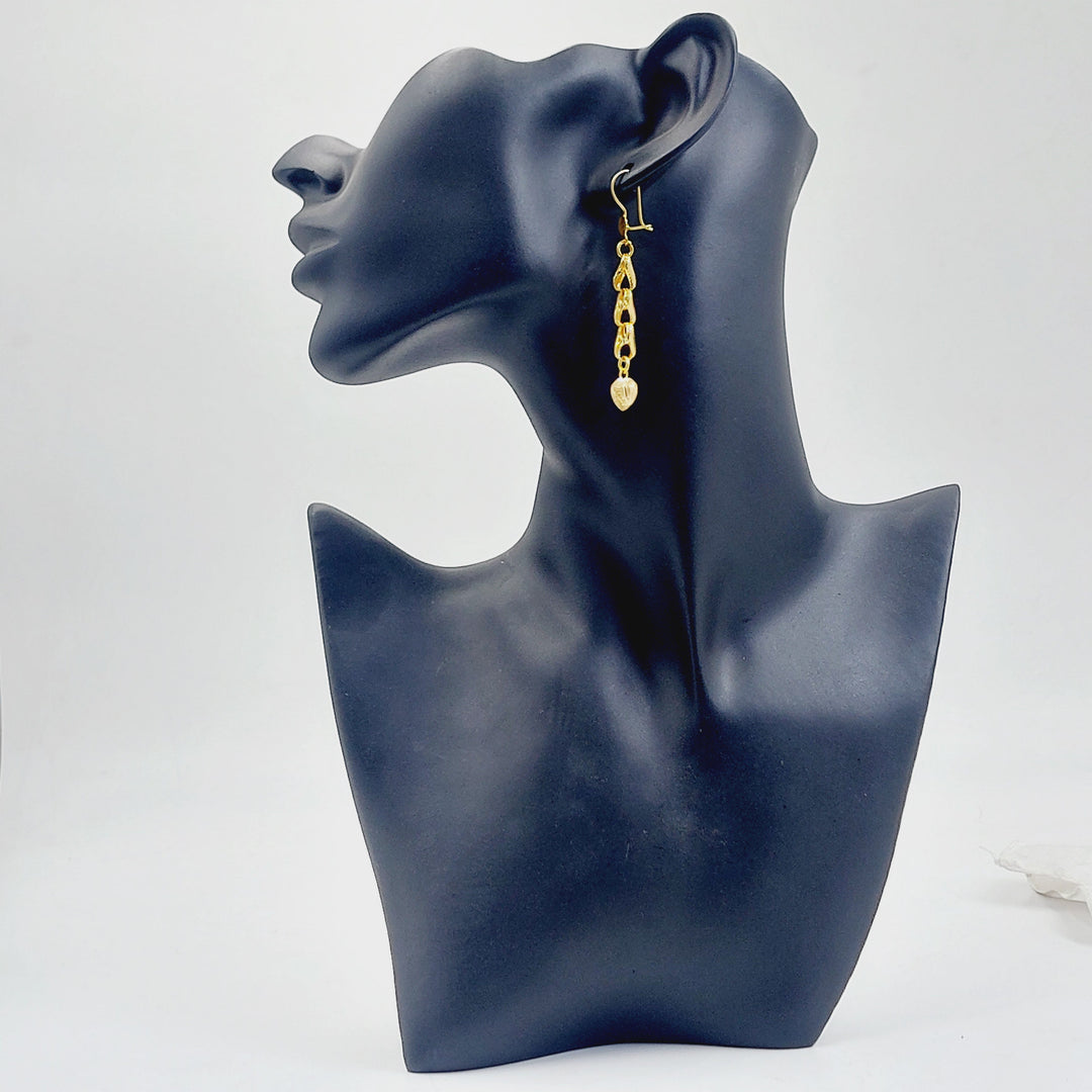 Heart Earrings Made of 21K Gold by Saeed Jewelry 