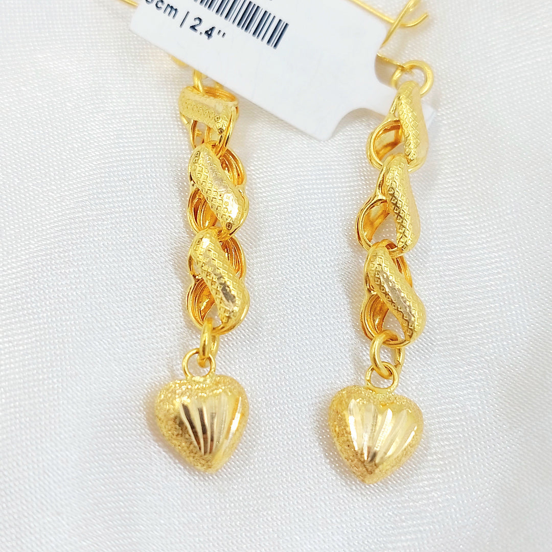 Heart Earrings Made of 21K Gold by Saeed Jewelry 