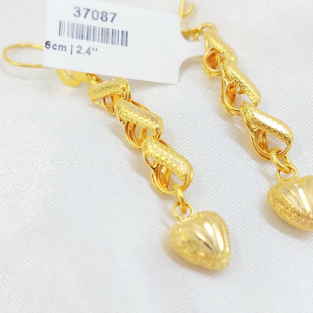 Heart Earrings Made of 21K Gold by Saeed Jewelry 