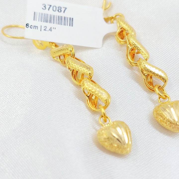 Heart Earrings Made of 21K Gold by Saeed Jewelry 
