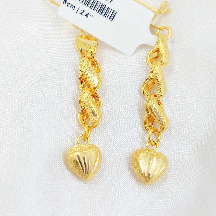 Heart Earrings Made of 21K Gold by Saeed Jewelry 