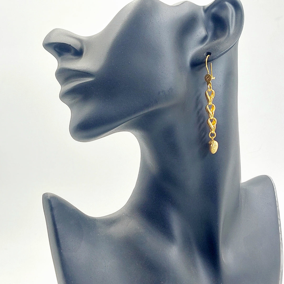 Heart Earrings Made of 21K Gold by Saeed Jewelry 