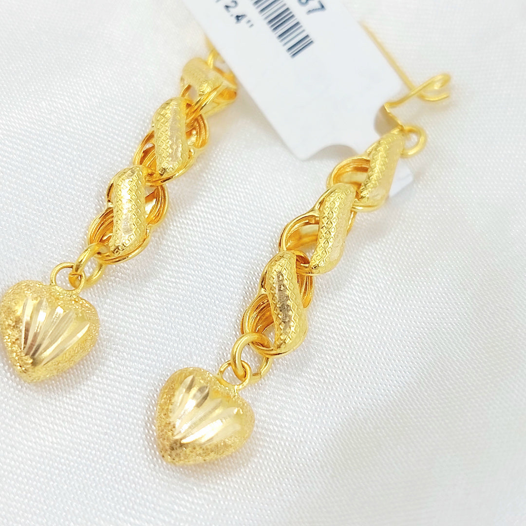 Heart Earrings Made of 21K Gold by Saeed Jewelry 