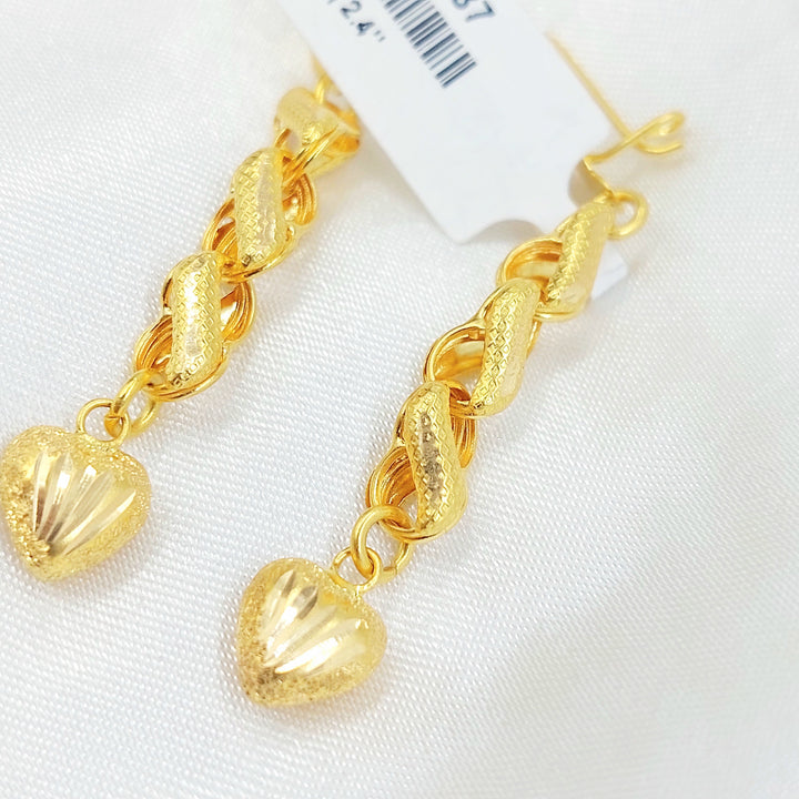 Heart Earrings Made of 21K Gold by Saeed Jewelry 