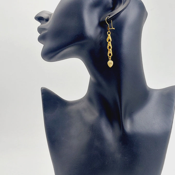 Heart Earrings Made of 21K Gold by Saeed Jewelry 