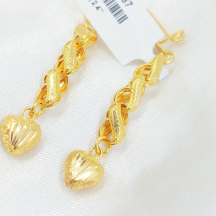 Heart Earrings Made of 21K Gold by Saeed Jewelry 
