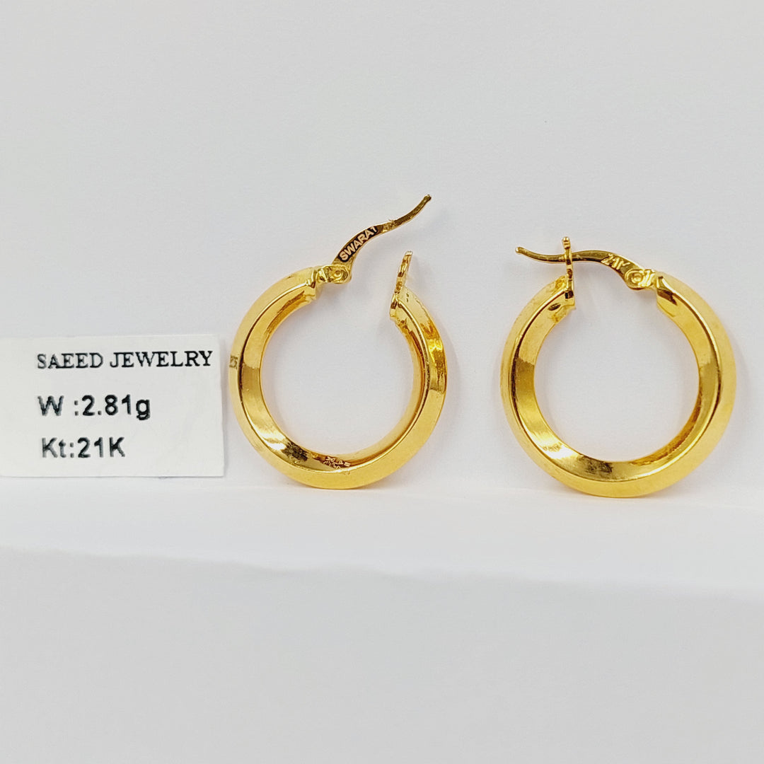 21K حلق ذبلة-مجوهرات الشيخ سعيد-Saeed Jewelry 