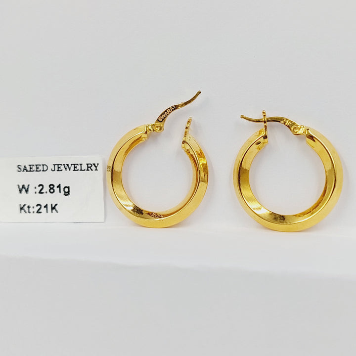 21K حلق ذبلة-مجوهرات الشيخ سعيد-Saeed Jewelry 