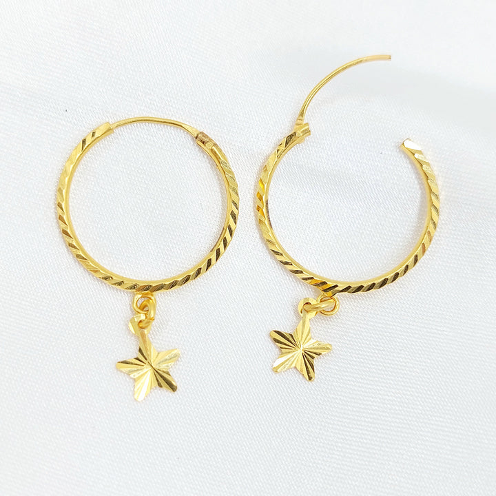 21K حلق ذبلة-مجوهرات الشيخ سعيد-Saeed Jewelry 