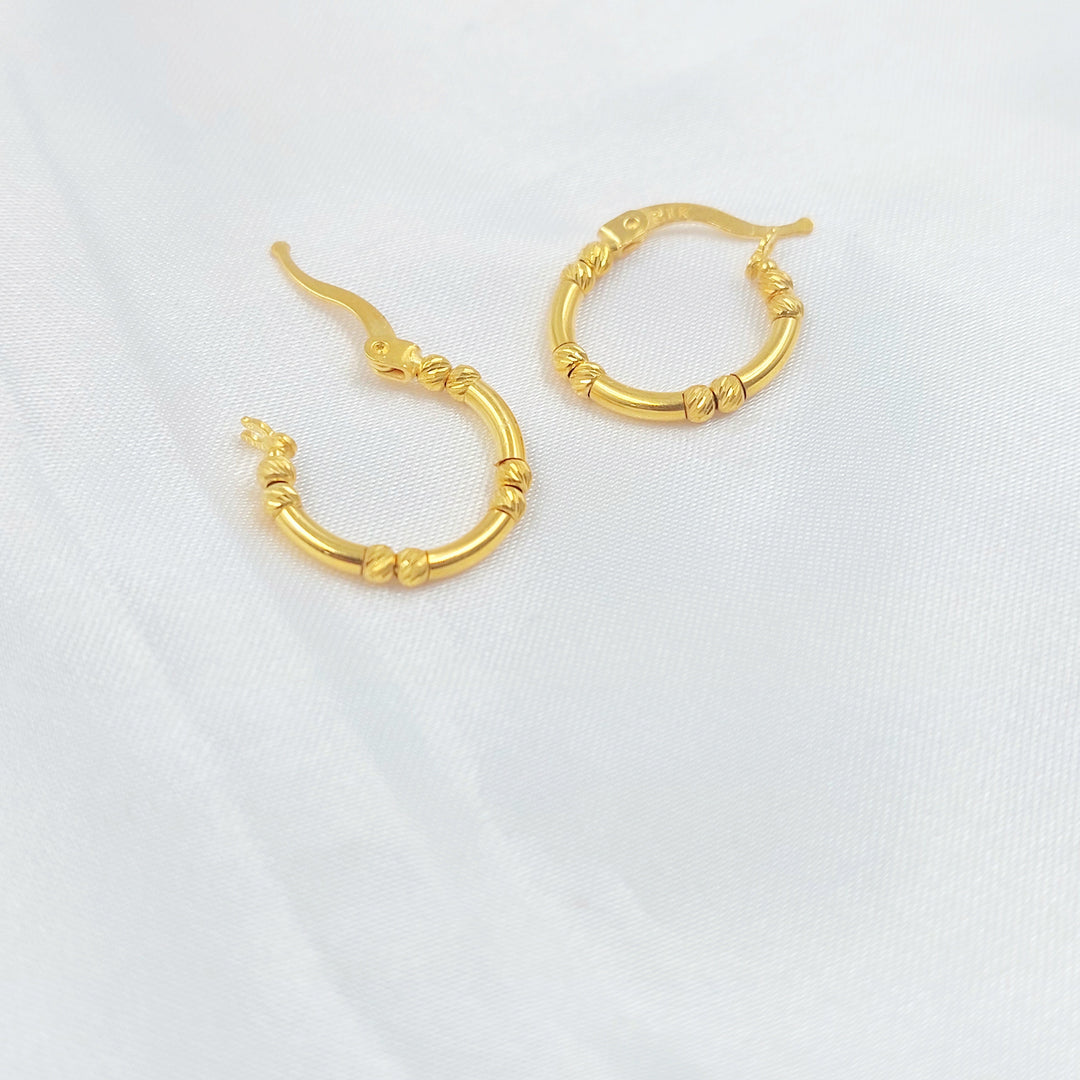 Hoop Earrings Made of 21K Gold by Saeed Jewelry 