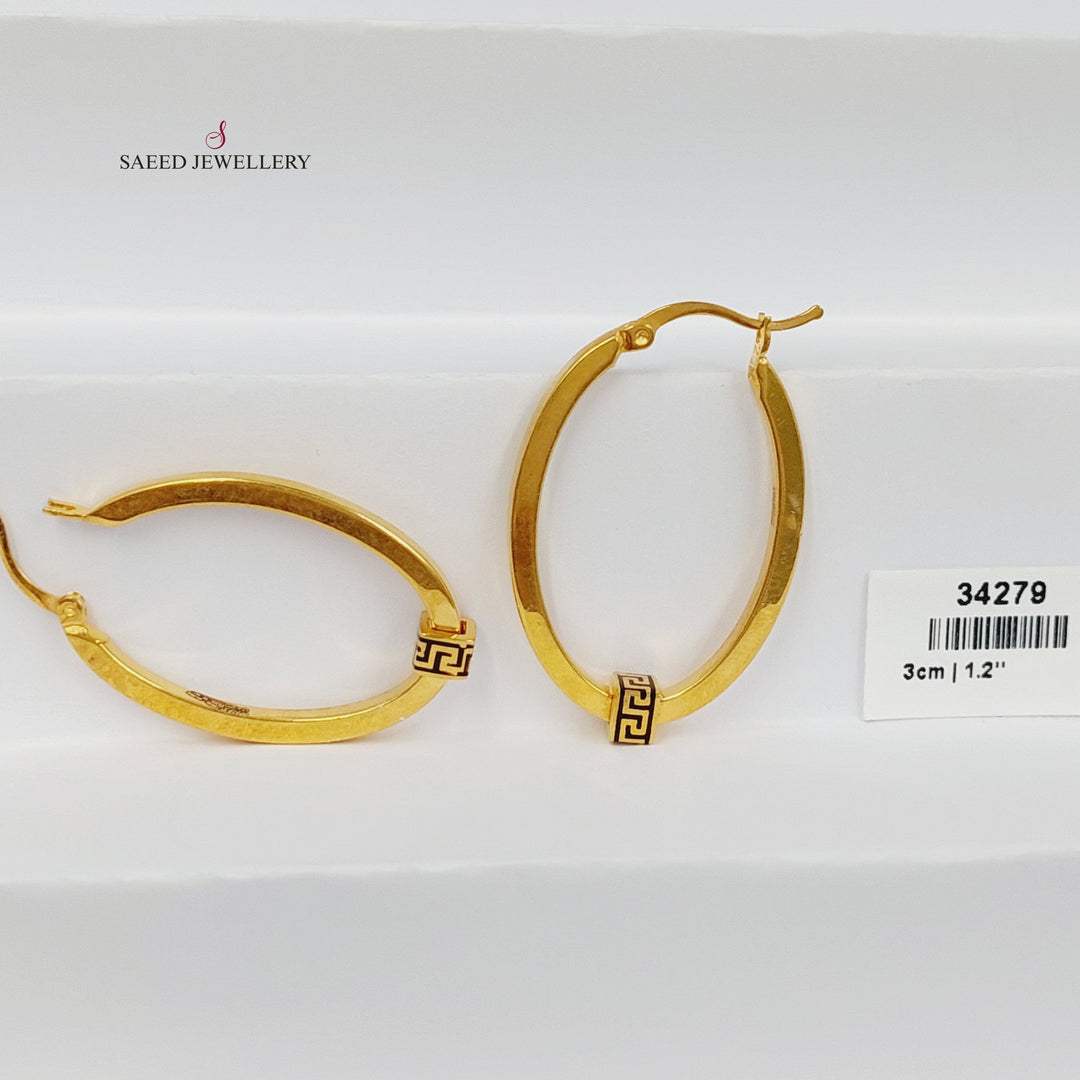 Hoop Earrings Made of 21K Gold by Saeed Jewelry 
