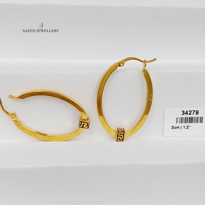Hoop Earrings Made of 21K Gold by Saeed Jewelry 