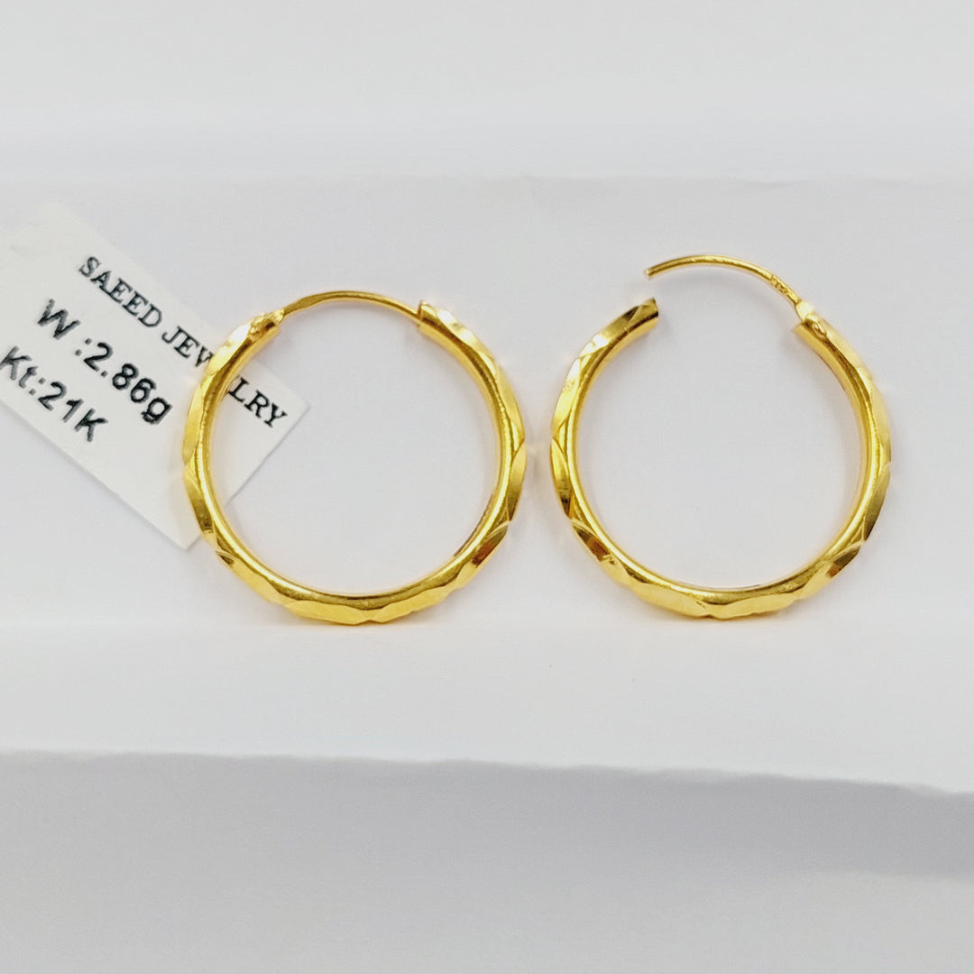 21K حلق ذبلة-مجوهرات الشيخ سعيد-Saeed Jewelry 