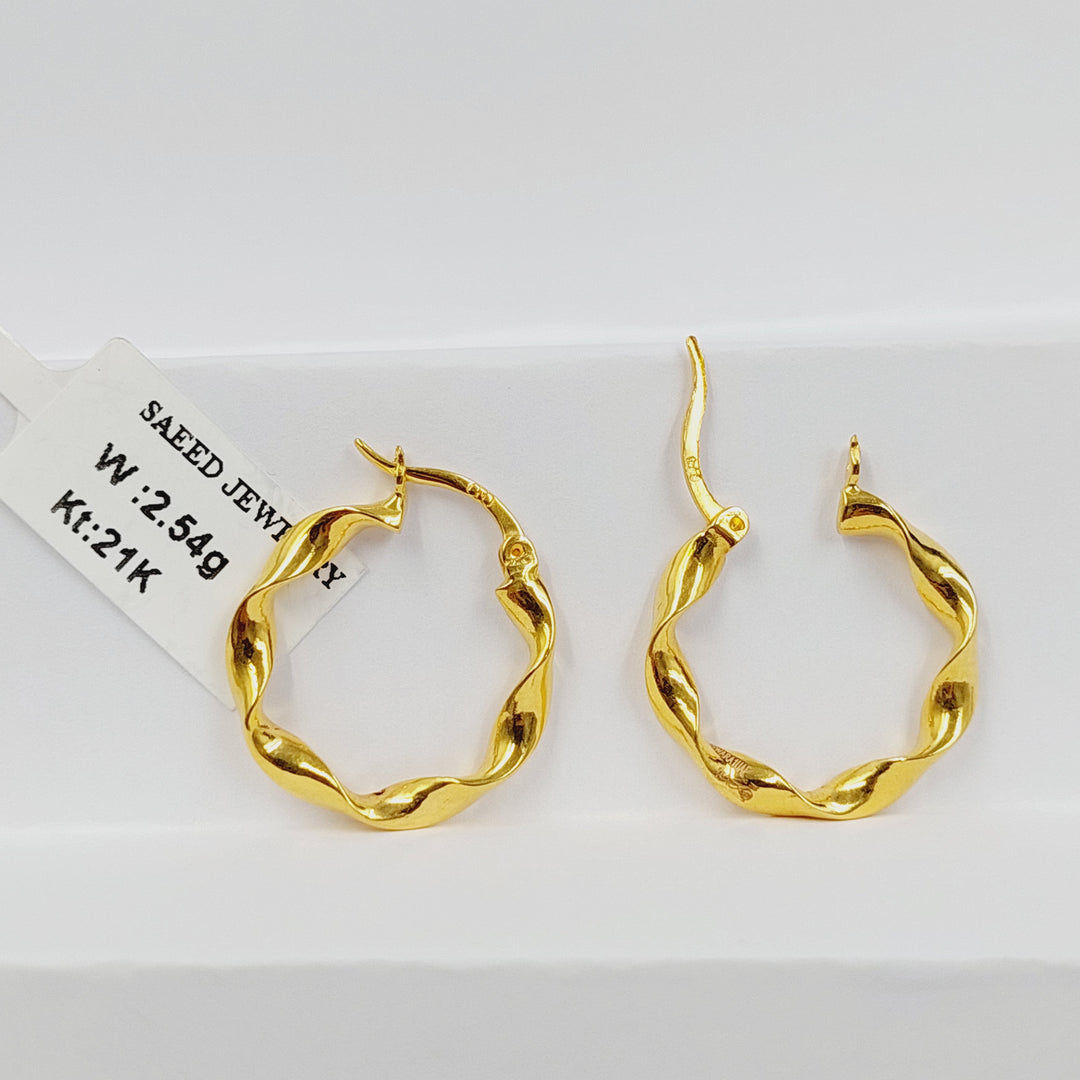 21K حلق ذبلة-مجوهرات الشيخ سعيد-Saeed Jewelry 