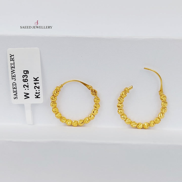 21K Gold Hoop Earrings by Saeed Jewelry - Image 1