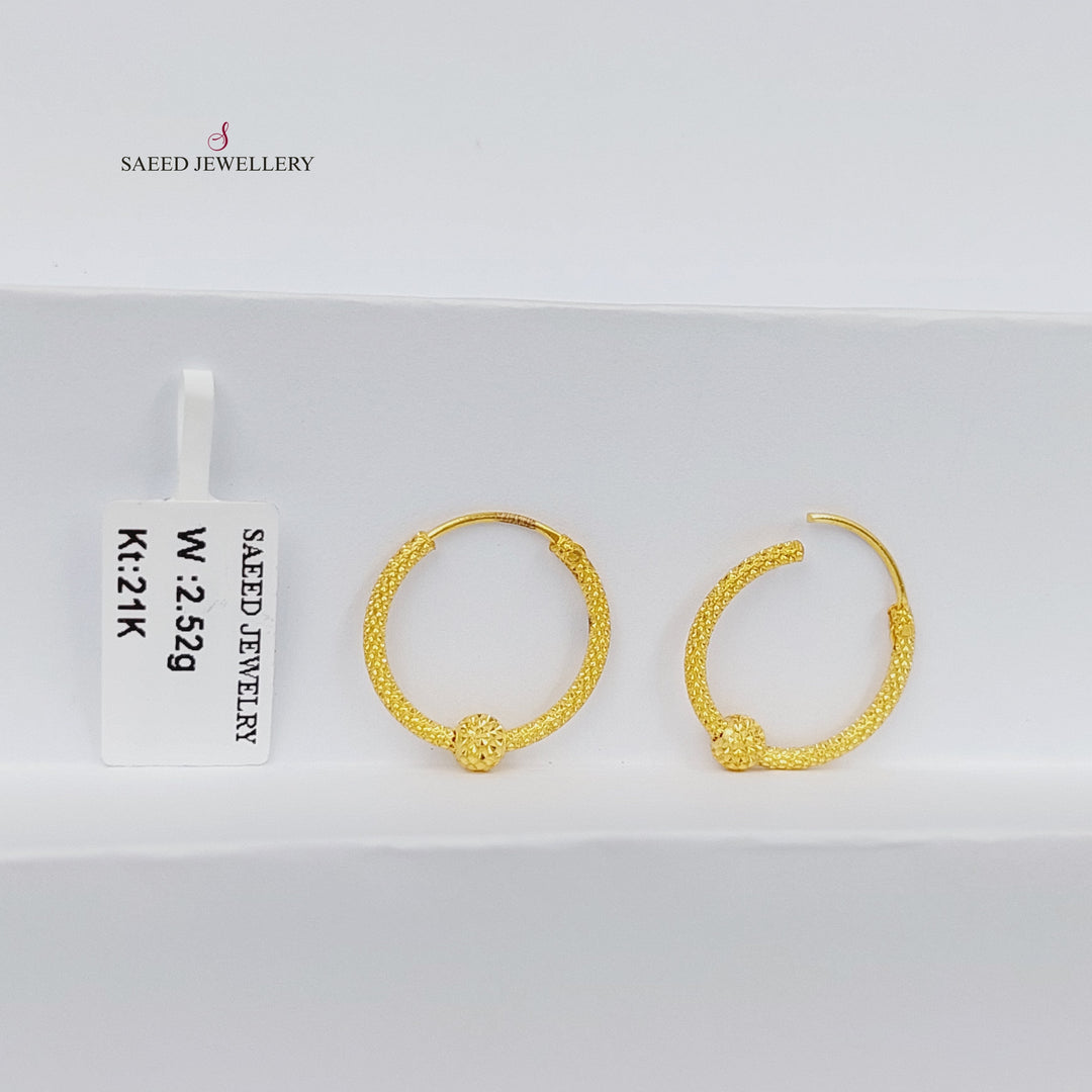 21K Gold Hoop Earrings by Saeed Jewelry - Image 3