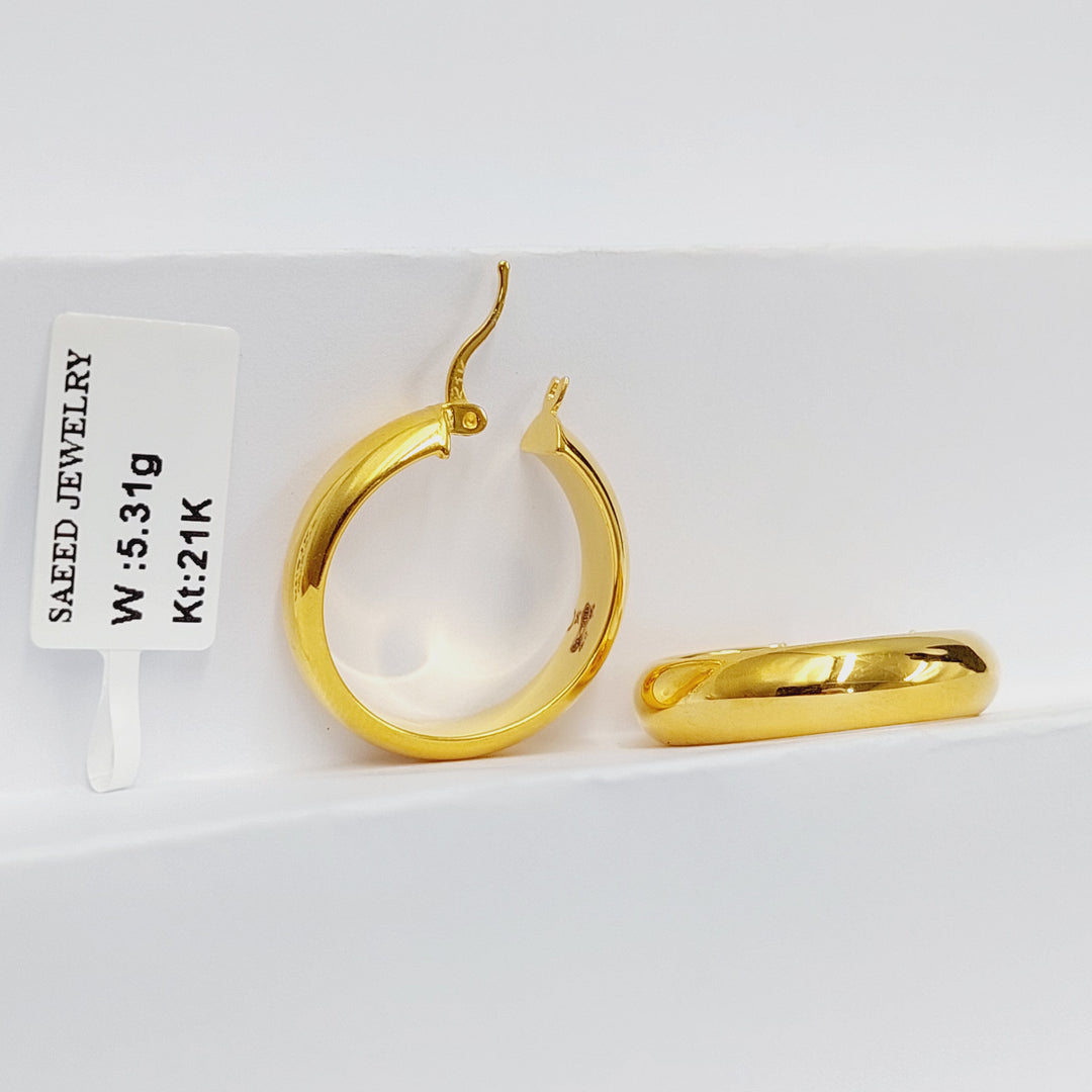 21K Gold Hoop Earrings by Saeed Jewelry - Image 4