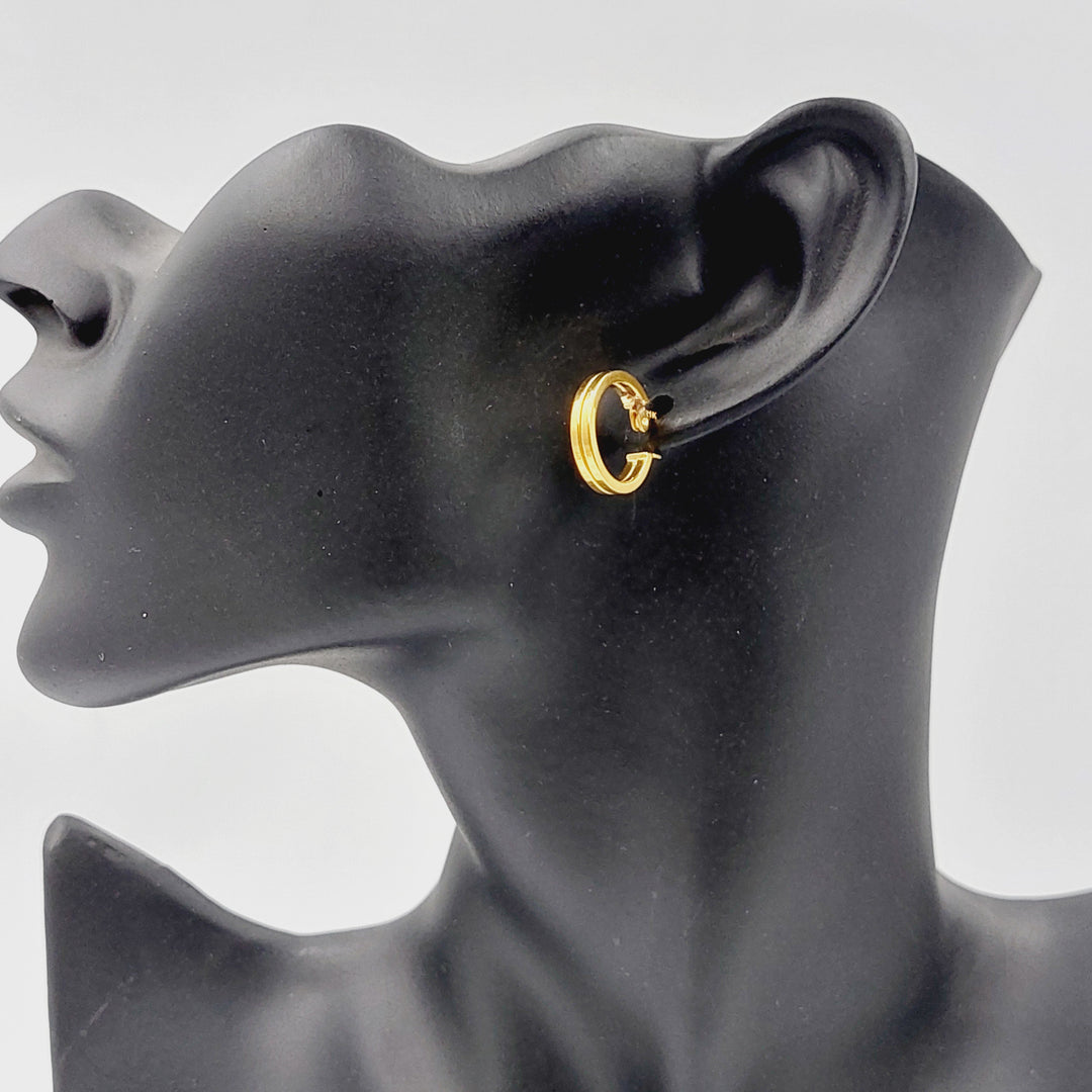 21K Gold Hoop Earrings by Saeed Jewelry - Image 2