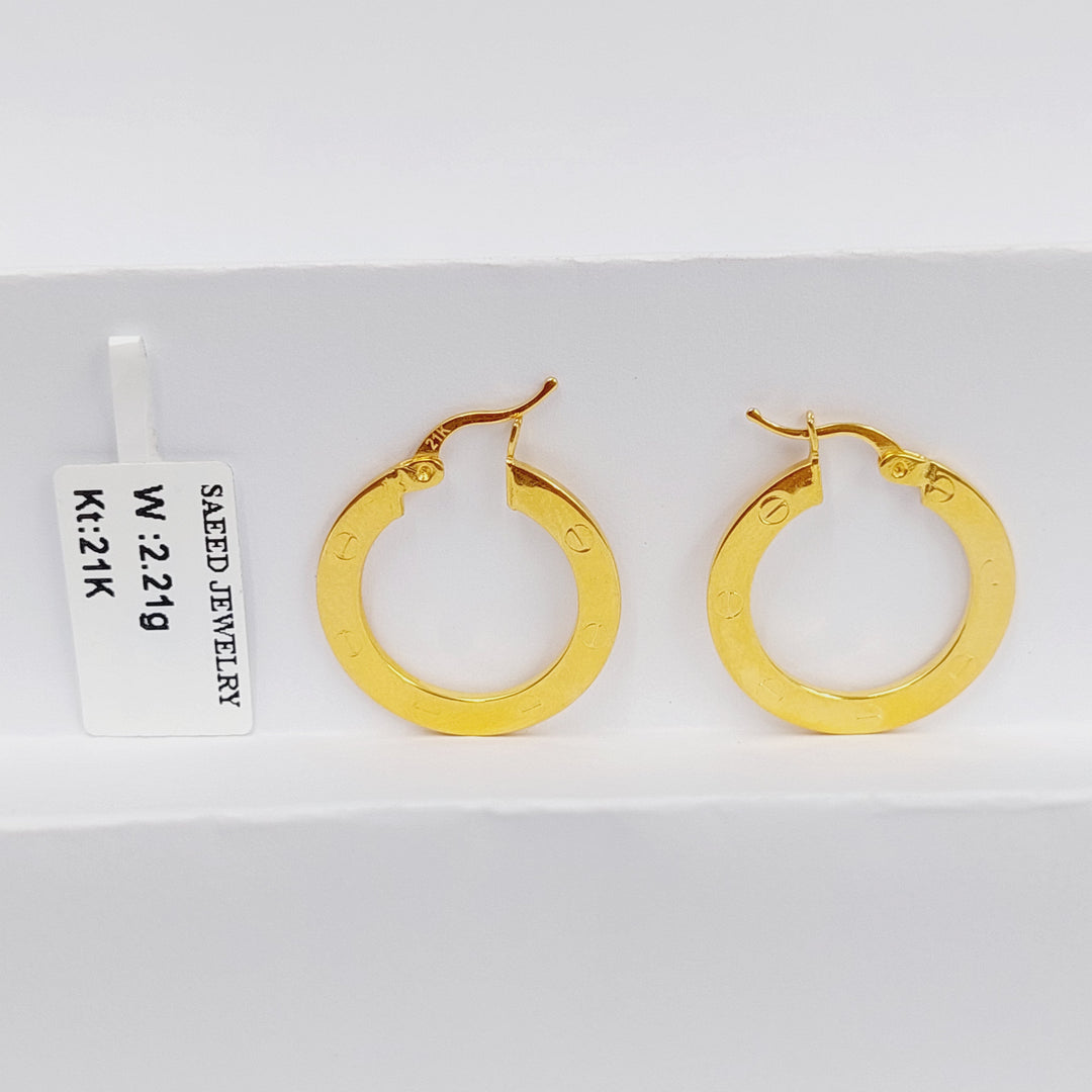 21K Gold Hoop Earrings by Saeed Jewelry - Image 1