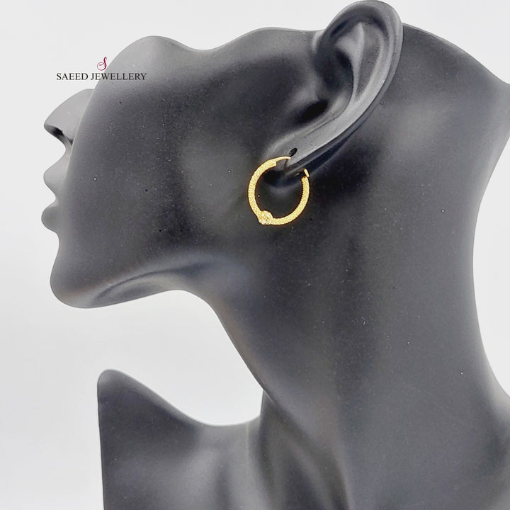 21K Gold Hoop Earrings by Saeed Jewelry - Image 3