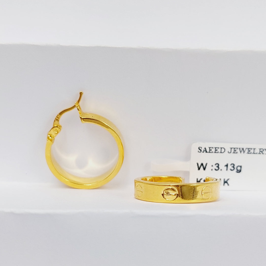 21K Gold Hoop Earrings by Saeed Jewelry - Image 5