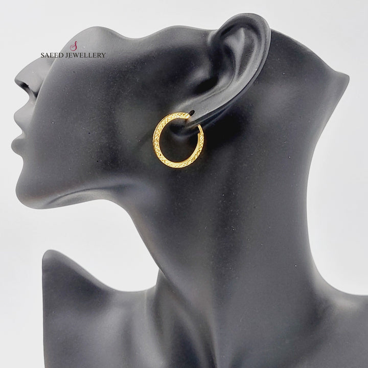 21K Gold Hoop Earrings by Saeed Jewelry - Image 3