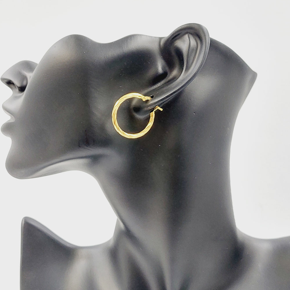 21K حلق ذبلة-مجوهرات الشيخ سعيد-Saeed Jewelry 