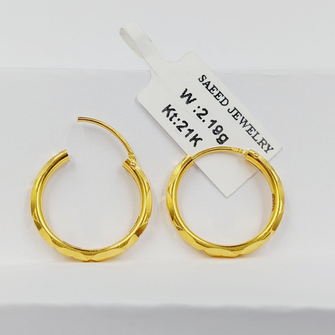21K حلق ذبلة-مجوهرات الشيخ سعيد-Saeed Jewelry 