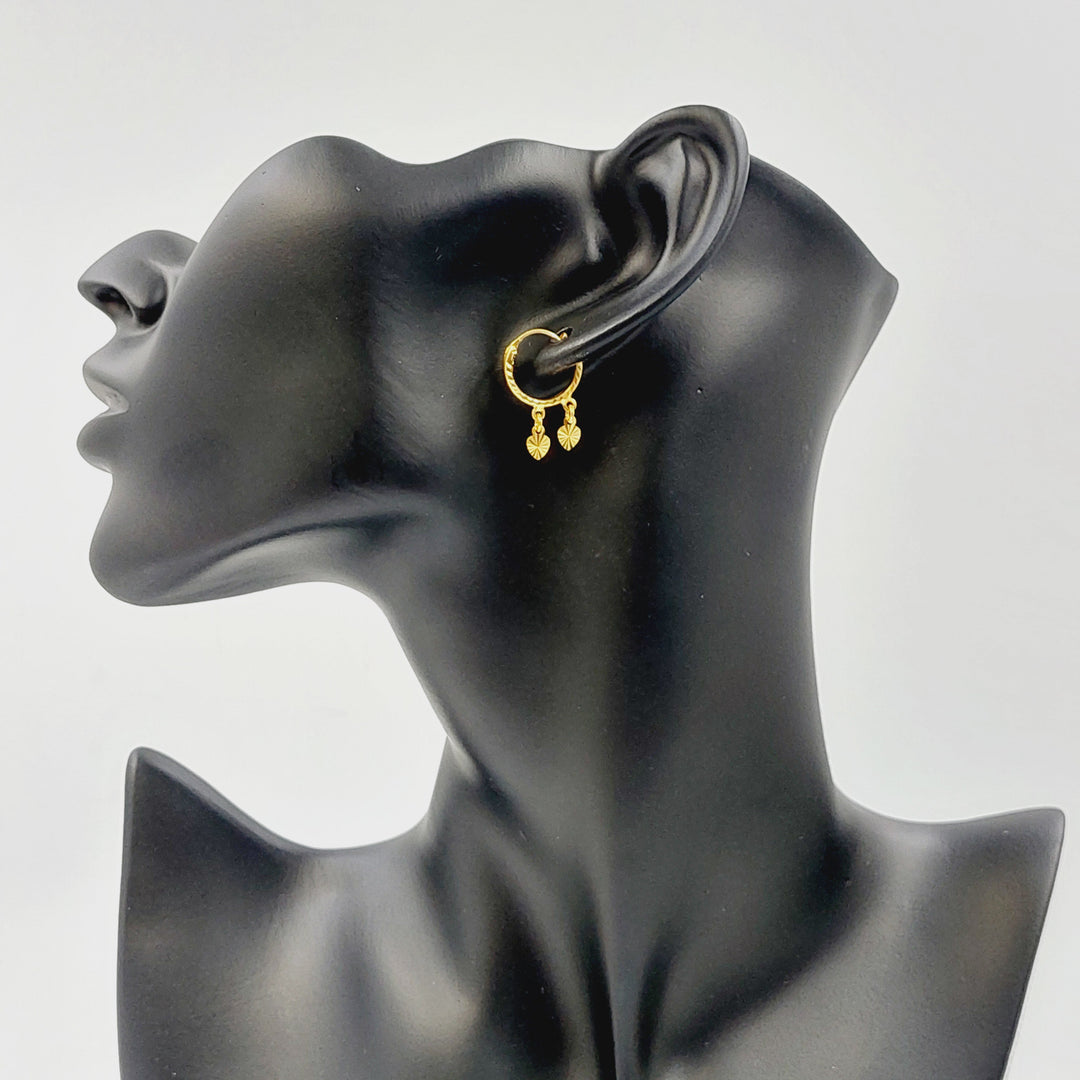 21K حلق ذبلة-مجوهرات الشيخ سعيد-Saeed Jewelry 