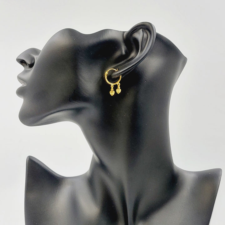 21K حلق ذبلة-مجوهرات الشيخ سعيد-Saeed Jewelry 