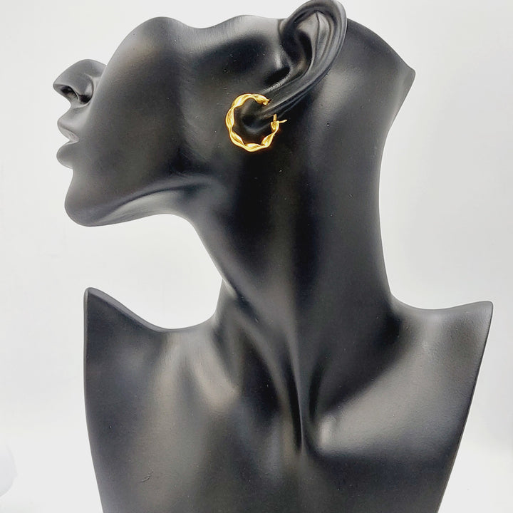 21K حلق ذبلة-مجوهرات الشيخ سعيد-Saeed Jewelry 