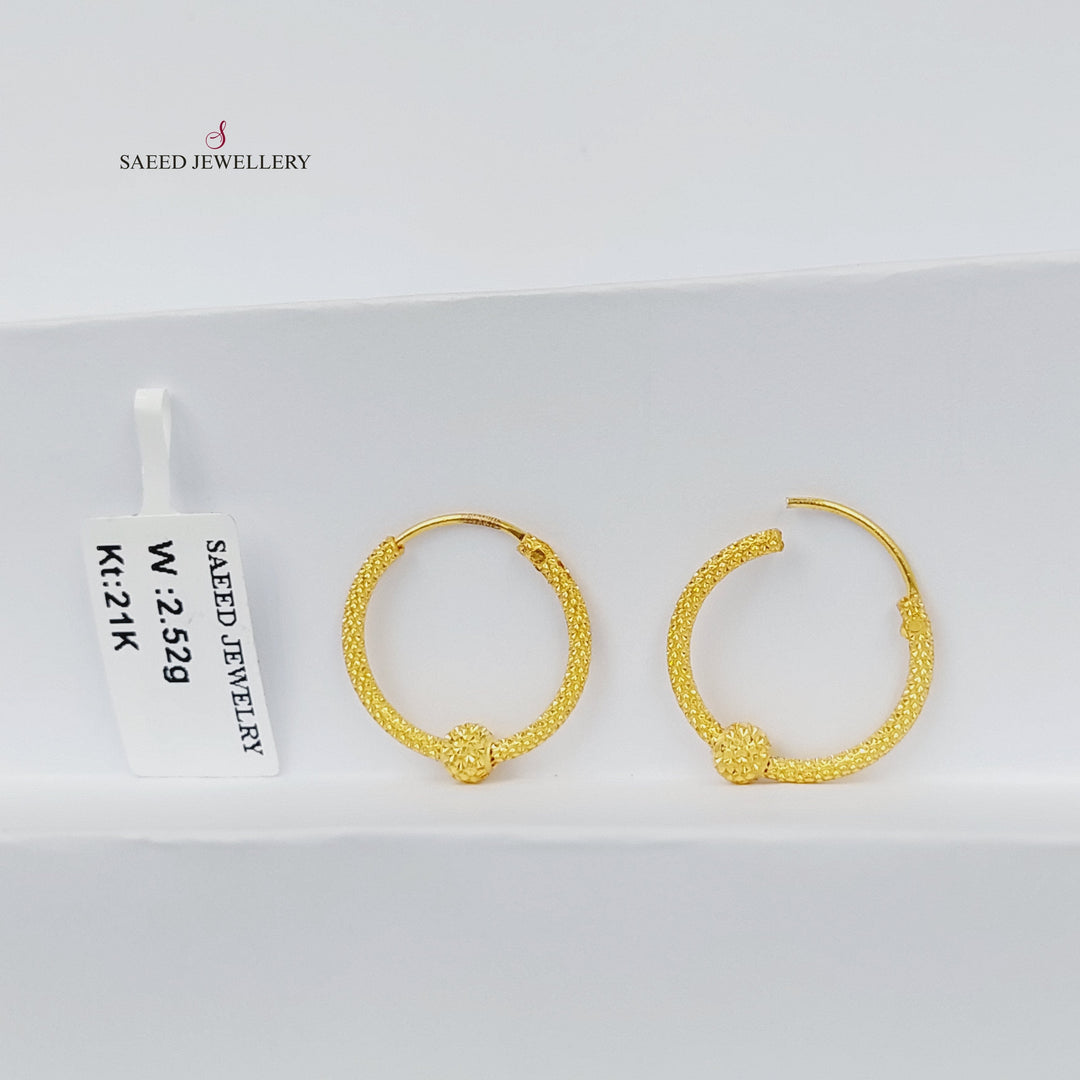 21K Gold Hoop Earrings by Saeed Jewelry - Image 2