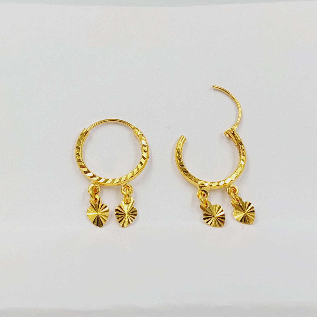 21K حلق ذبلة-مجوهرات الشيخ سعيد-Saeed Jewelry 