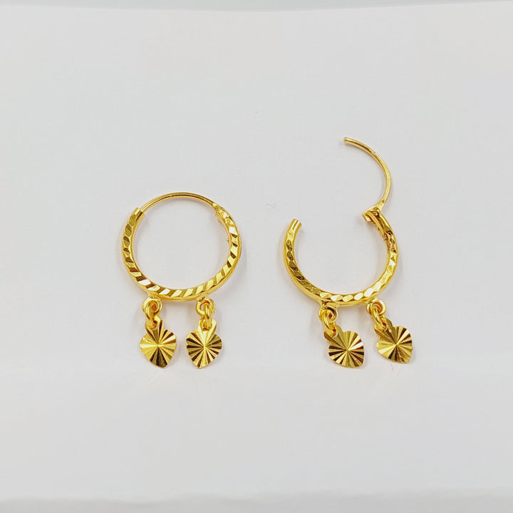 21K حلق ذبلة-مجوهرات الشيخ سعيد-Saeed Jewelry 