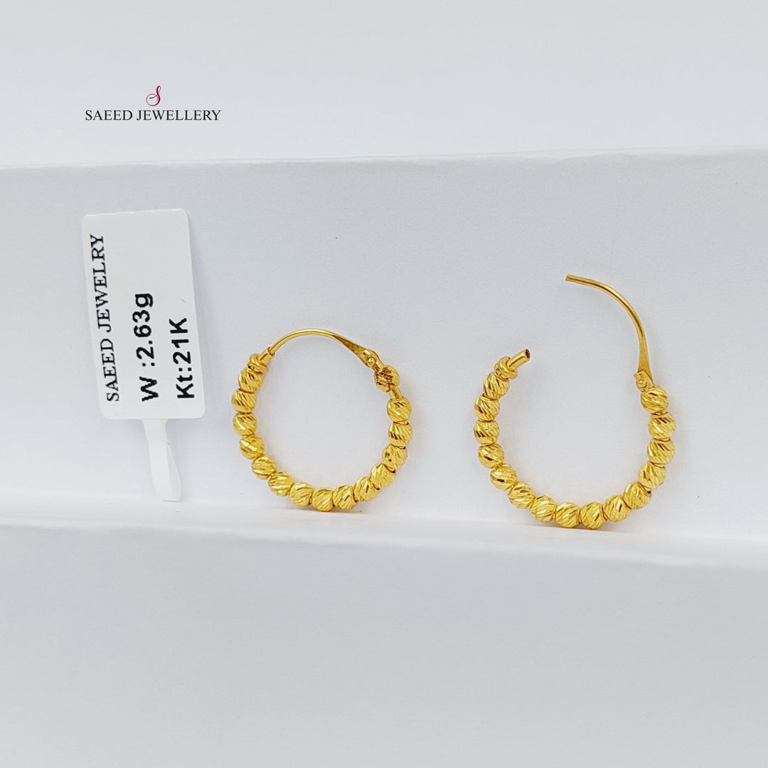 21K Gold Hoop Earrings by Saeed Jewelry - Image 3