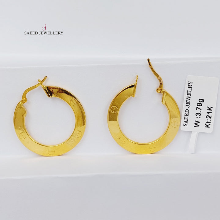 21K Gold Hoop Earrings by Saeed Jewelry - Image 5