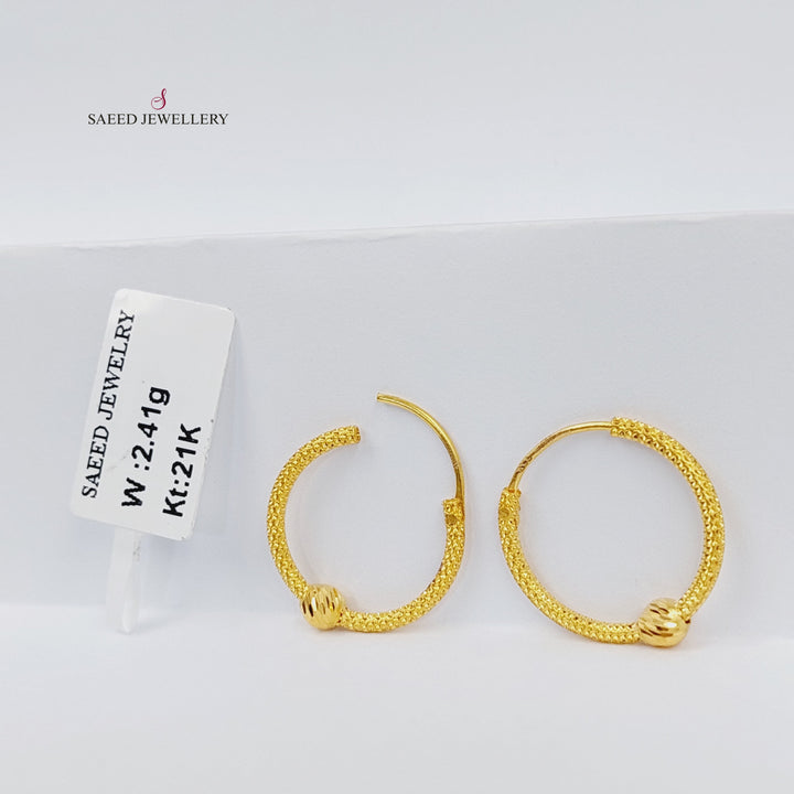 21K Gold Hoop Earrings by Saeed Jewelry - Image 4