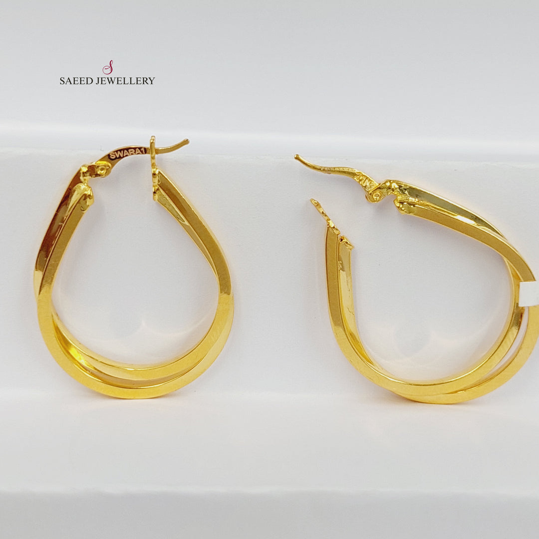 Hoop Earrings Made of 21K Gold by Saeed Jewelry 