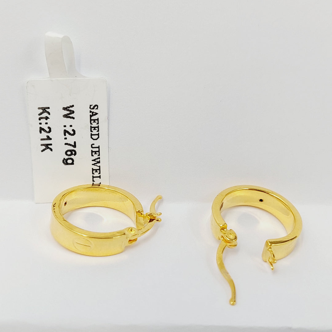 21K حلق ذبلة-مجوهرات الشيخ سعيد-Saeed Jewelry 